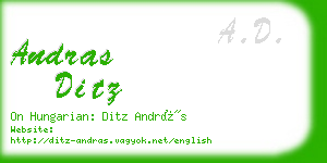 andras ditz business card